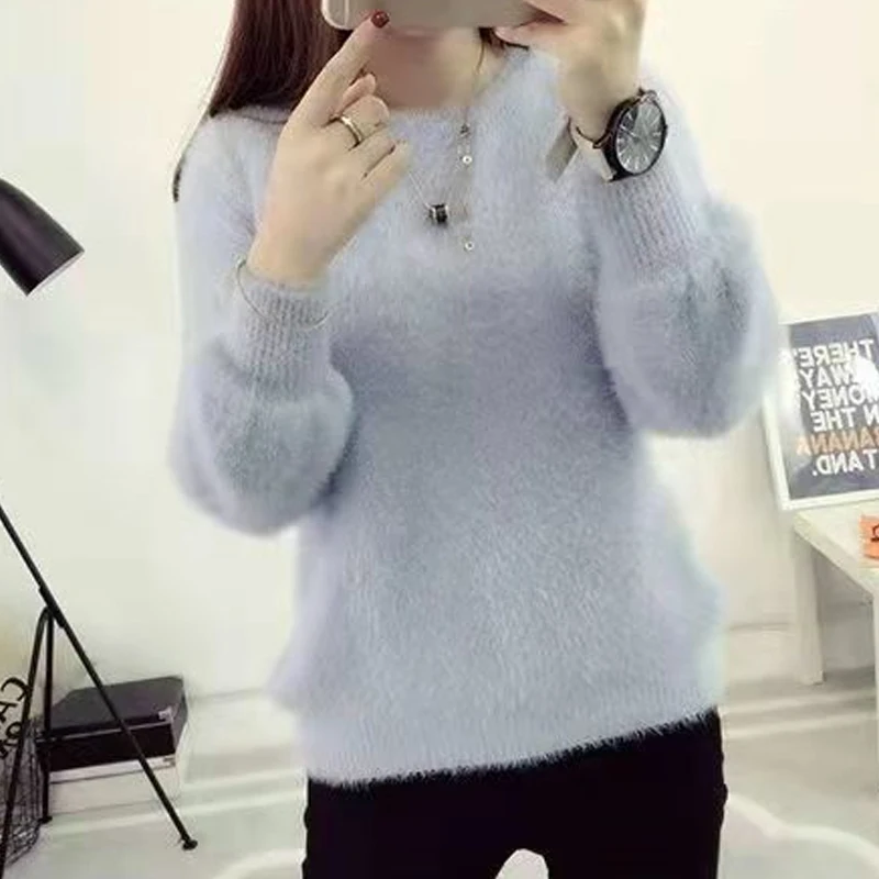 Autumn Winter New Solid Color Fashion Long Sleeve Sweater Women High Street Casual Loose Comfortable Cute All-match Pullovers