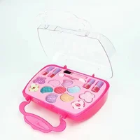 Girls Make Up Box Play House Toy Eye Shadow Little Girl Princess Makeup Cosmetics Handbag Funny Safe Water Soluble Birthday Gift 5