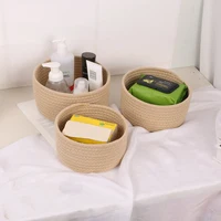 Handmade Woven Cotton Rope Storage Basket Cosmetics Jewelry Desktop Storaging Keys Snacks Box Sundries Organizer 5