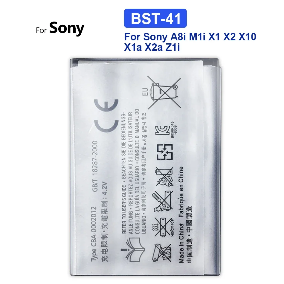 Bst-41 Batteria Del Telefono Per Sony Ericsson Xperia Play, R800, R800I, Z1I, A8I, M1I, X1, X2, X2I, X10, X10I, 1500Mah
