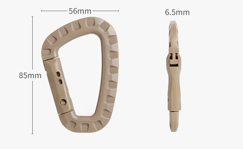 5 stücke Taktische 3,5 "Kunststoff Karabiner Molle Clip ITW Schlüsselbund D-Form Harte Frühling Schnalle Haken Für Outdoor wandern Camping Werkzeuge – Detail 8