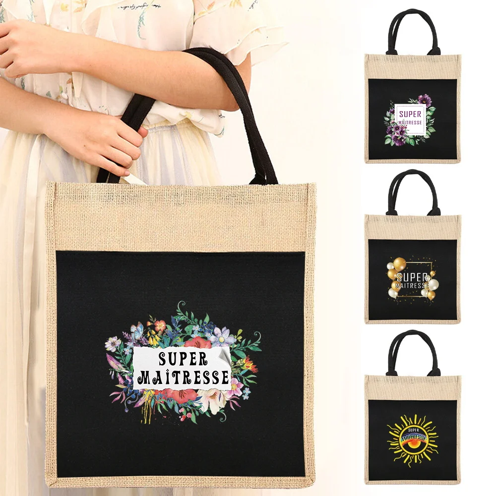 

Shopper Tote Bag Reusable Shopping Bags Women's Linen Tote Bag Maitresse Series for Grocery Shopping Tote 2024 New