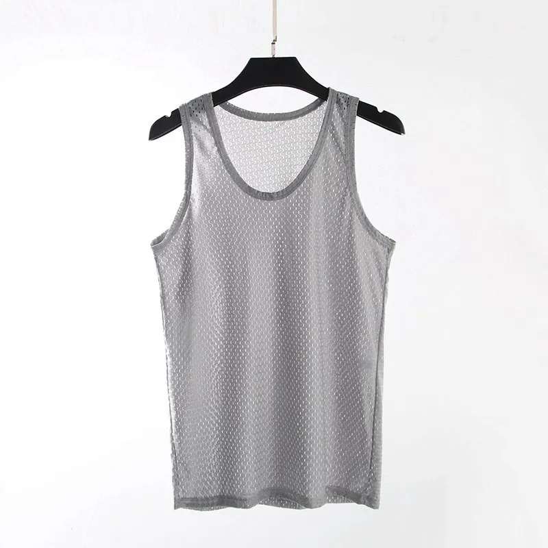 Quick dry Mens Underwear Sleeveless Tank Top Solid Muscle Vest Undershirts O-neck Gymclothing T-shirt men's vest