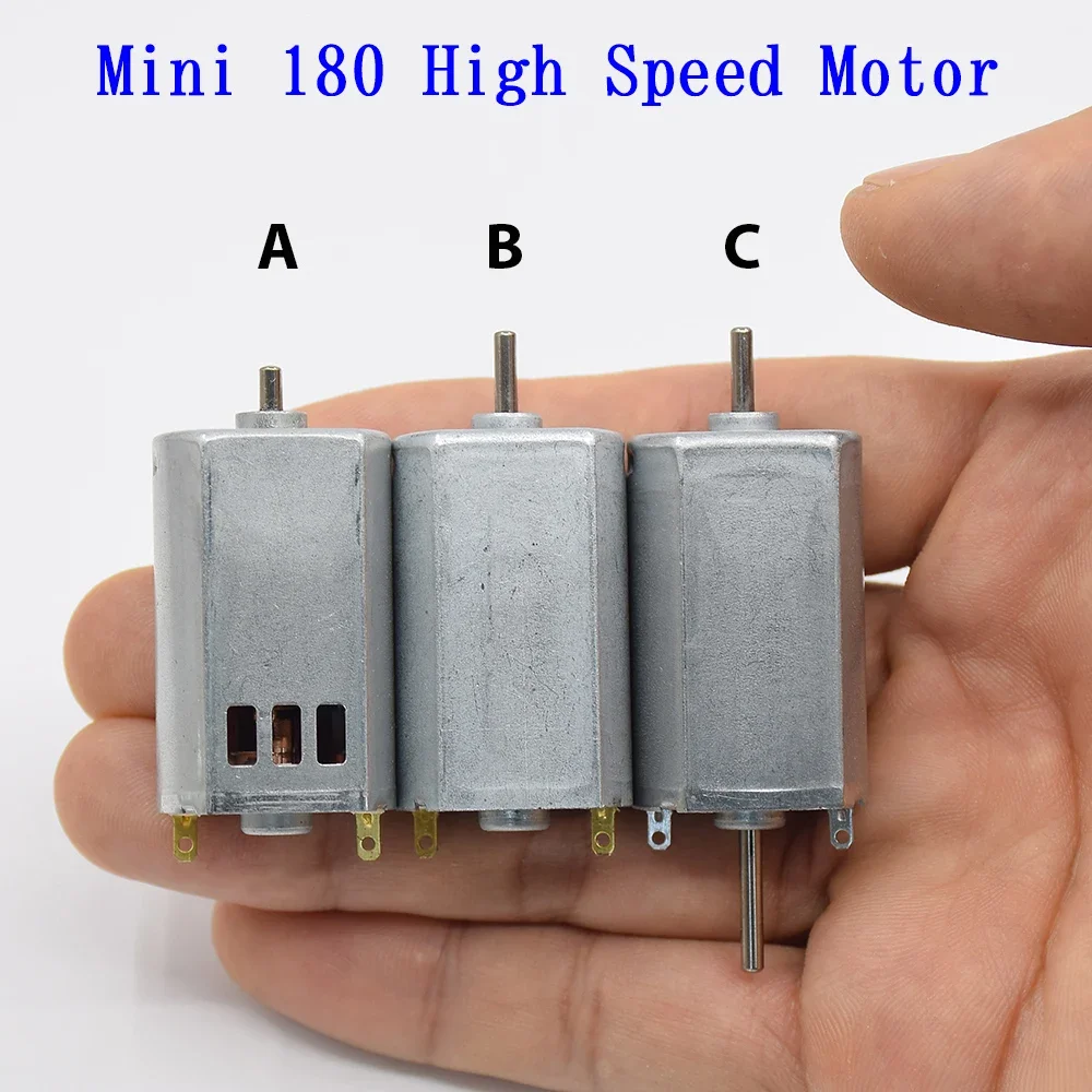 Gros plan sur l'arbre de 2mm des moteurs électriques FF-180 Mabuchi pour modélisme
