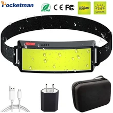 

Most Bright Headlamp Portable Mini COB LED Headlight with Built-in Battery Flashlight USB Rechargeable Head Lamp Hiking Torch