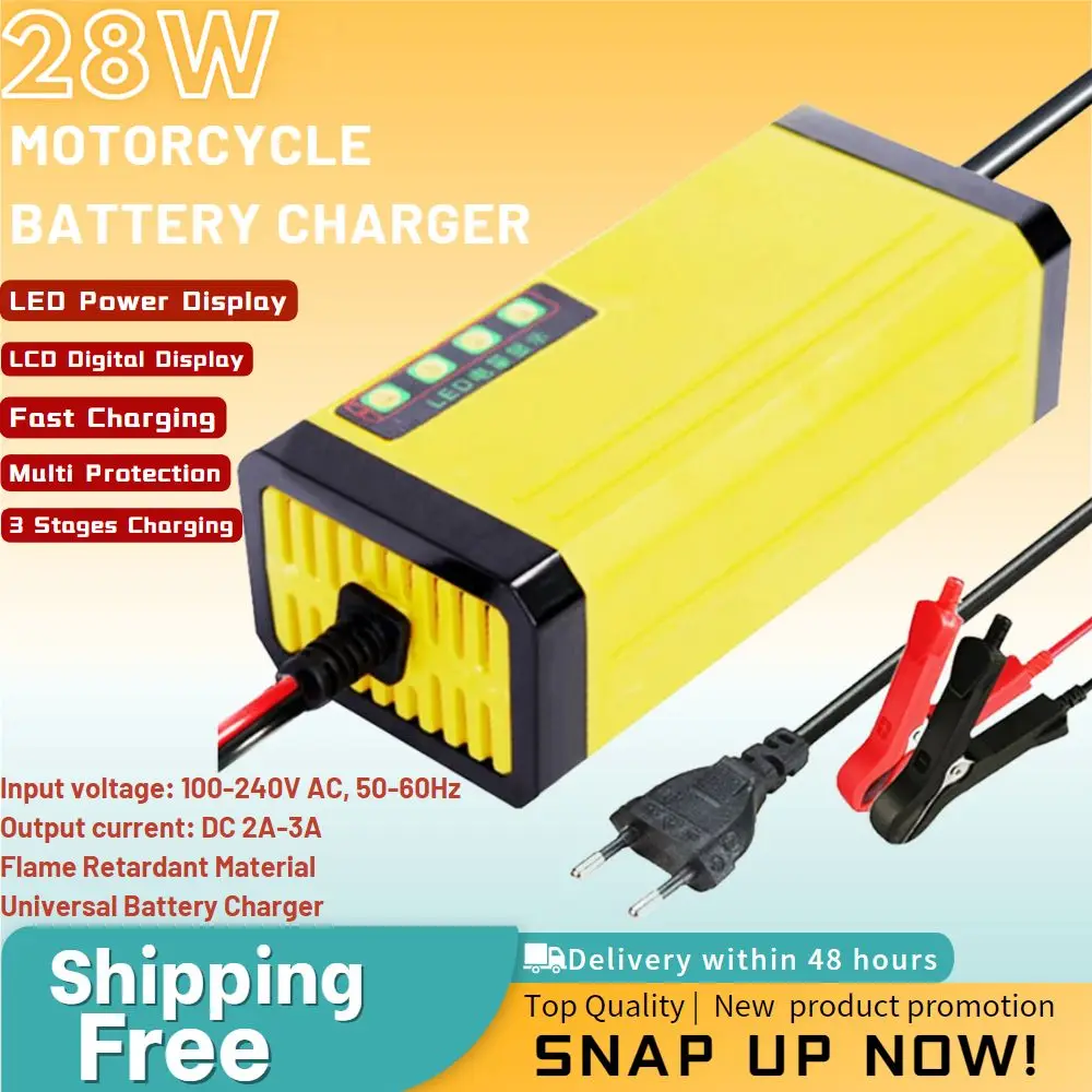 Us/eu Motorcycle Battery Charger Led Display Smart Battery Charger 220v