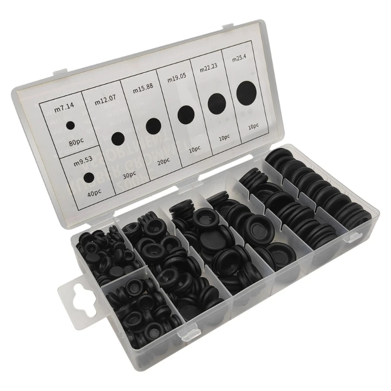 200 Pcs 고무 그로멧 방화벽 구멍 플러그 고무 케이블 그로멧 커넥터