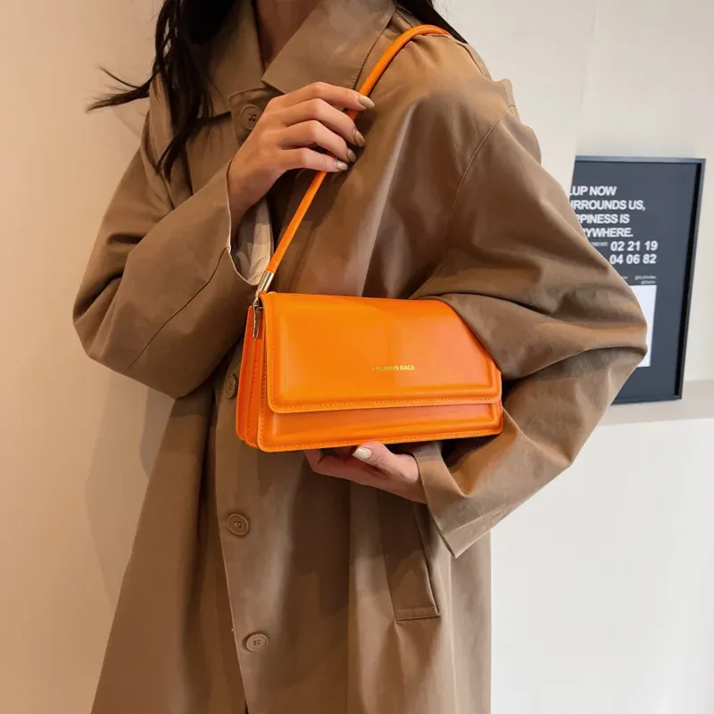 Autumn New Fashion PU Women's Bag Slant Cross Large Capacity Simple Casual Underarm Ladies Bag Personality Trendy Handbag