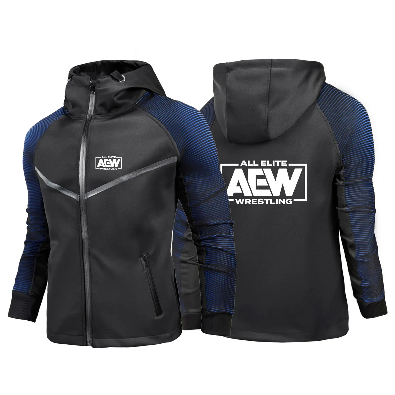 

Новинка 2023, мужской весенне-осенний костюм All Elite AEW для борьбы, на молнии, гоночный костюм, классическое удобное универсальное пальто с принтом, высокое качество