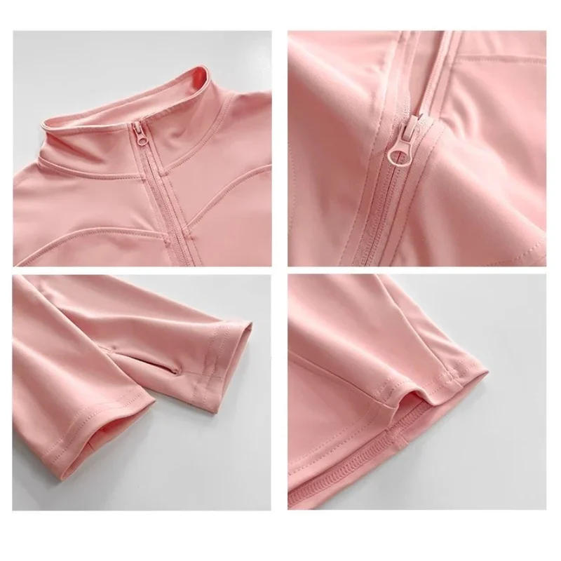 Sun Quick Drying Sports Coat Women's Tight Top Yoga Jacket Long Sleeve Zipper Jacket Running Fitness Women's Jacket S-3XL