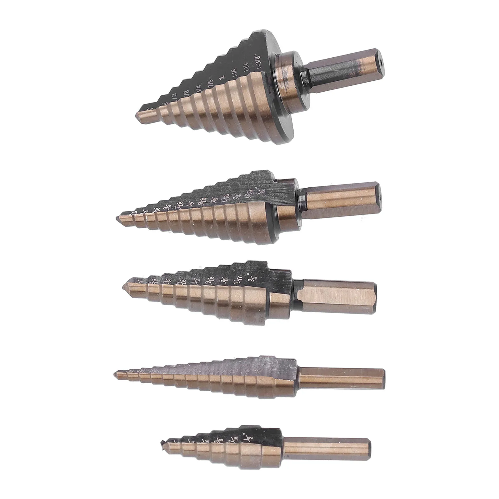 Inch Step Drill Bit Set High Speed Steel Sturdy Smoother Titanium Step Drill Bits Titanium Step Drill Bits