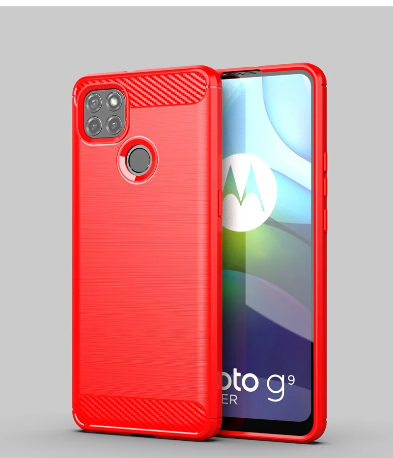 Durable Carbon Fiber Silicone Bumper Phone Case - 6.8 Inch