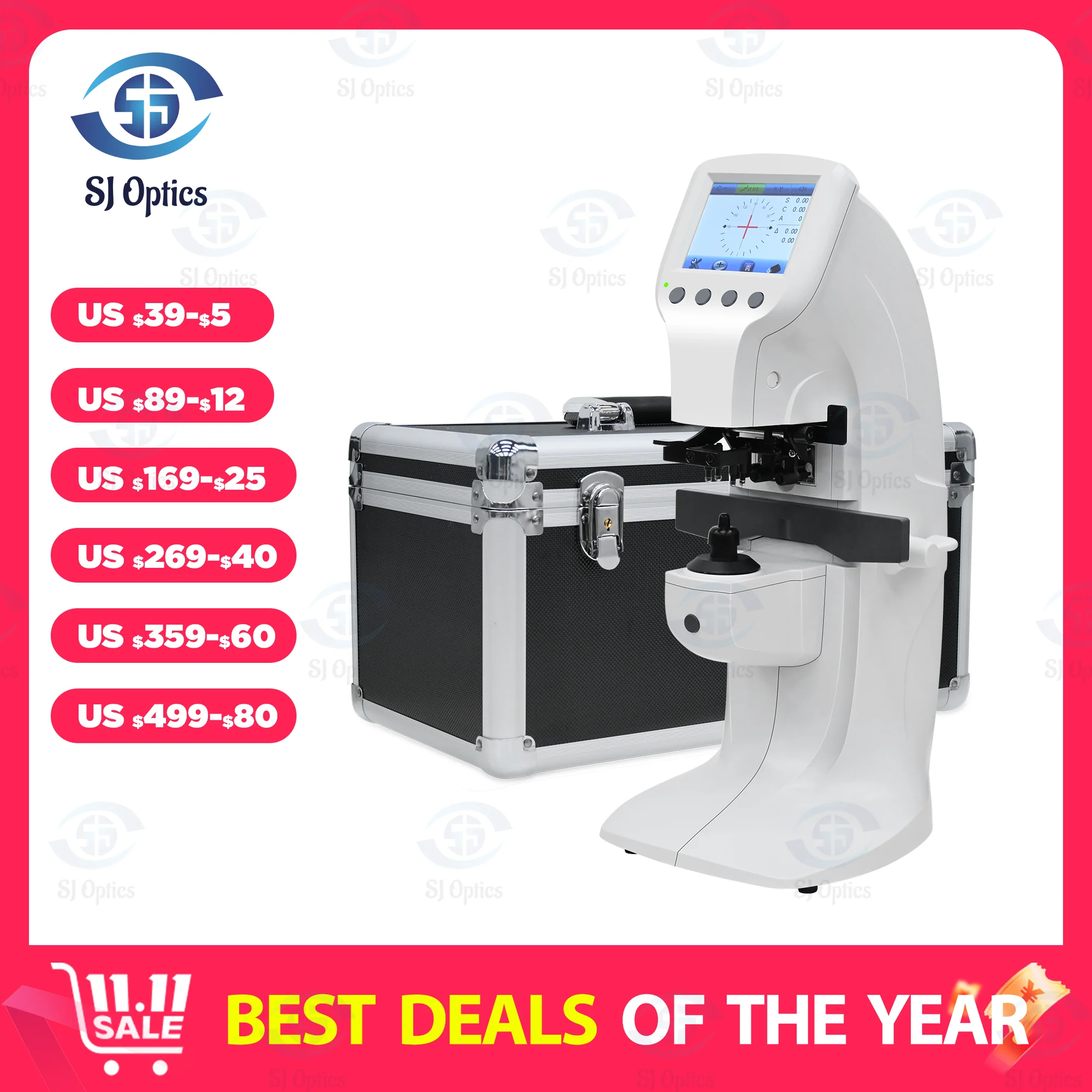 Flash Sale Dropshipping Focimeter 3.5" Colorful Screen D900 UV PD Printer Lensometer Digital Auto Lensmeter Optics Instruments