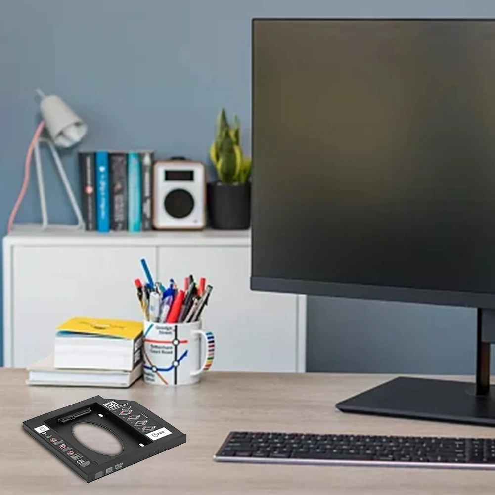 범용 SATA 3.0 제 2 HDD SSD 하드 드라이브 캐디, 노트북 CD DVD-ROM Optibay용 알루미늄 및 플라스틱, 9.5mm, 12.7mm