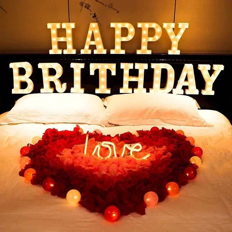 Description Picture 4 of item26 Letter Luminous Lamp LED Alphabet Battery Powered Night Light Christmas Wedding Birthday Party Decoration Ambience Lights