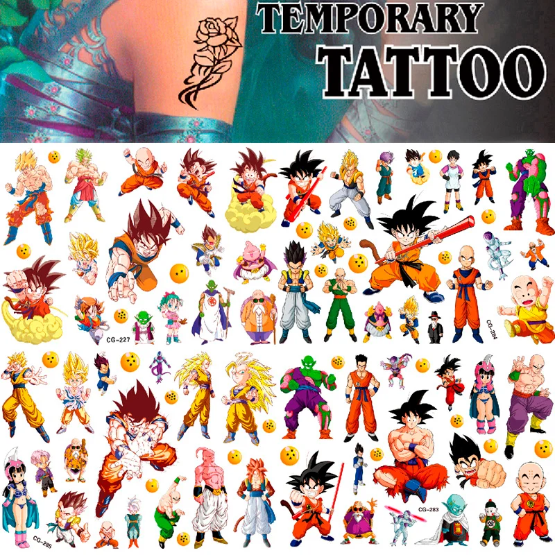 New Anime Dragon Ball Z Kids Tattoo Stickers Monkey King Vegeta 1Set Action  Man Cartoon Sticker Girl Boy Toy Child Birthday Gift - AliExpress