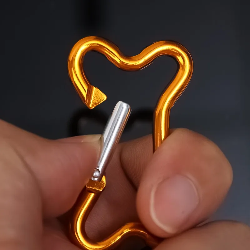 Bone Shape Carabiner Outdoor Climbing Camping Buckle Bold Aluminum Alloy Locking Clasp Keychain Multifunction Tools 5PCS