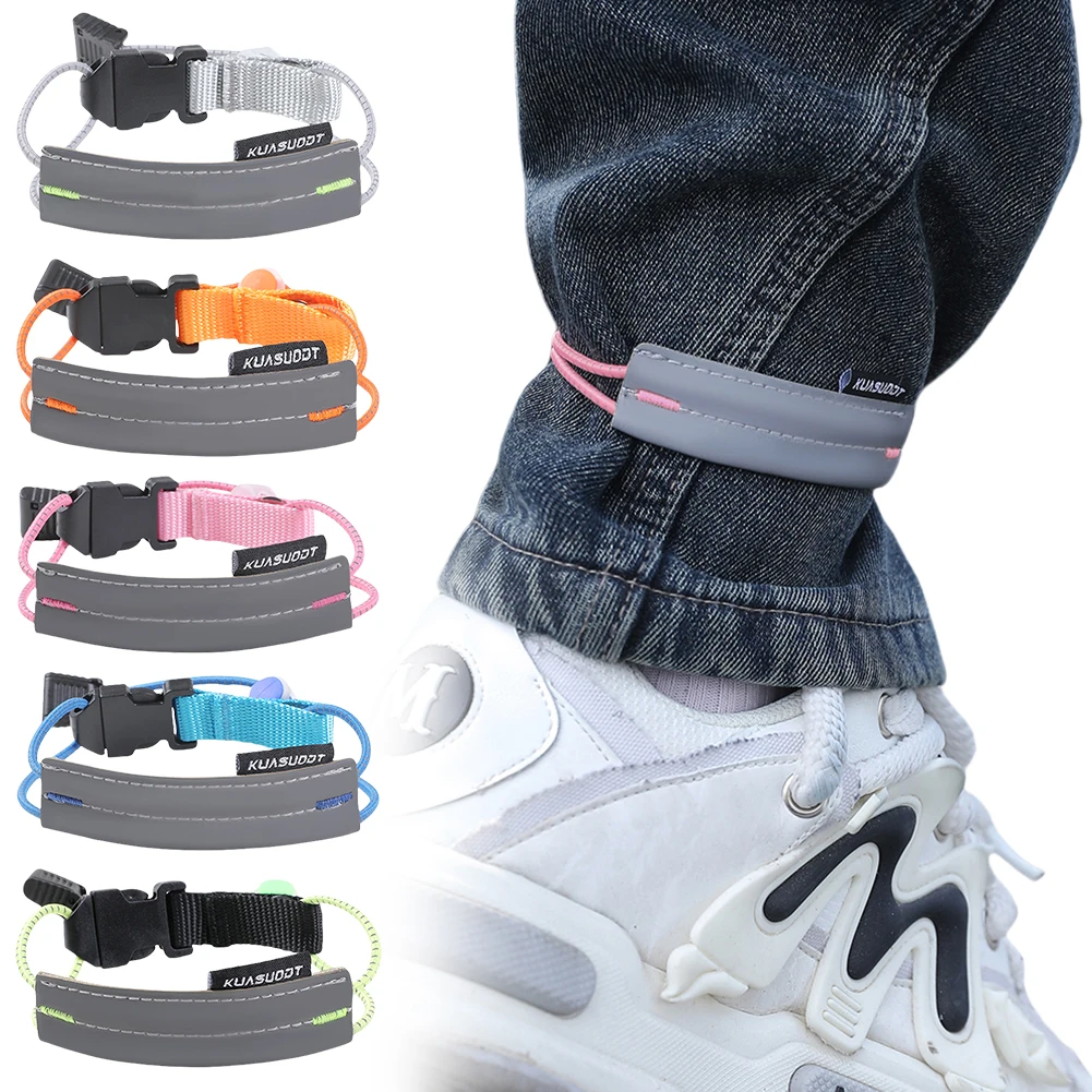 Reflective Bike Pants Strap High Visibility Cycling Pants Cuff Band Adjustable Biking Safety Bands for Outdoor Sports