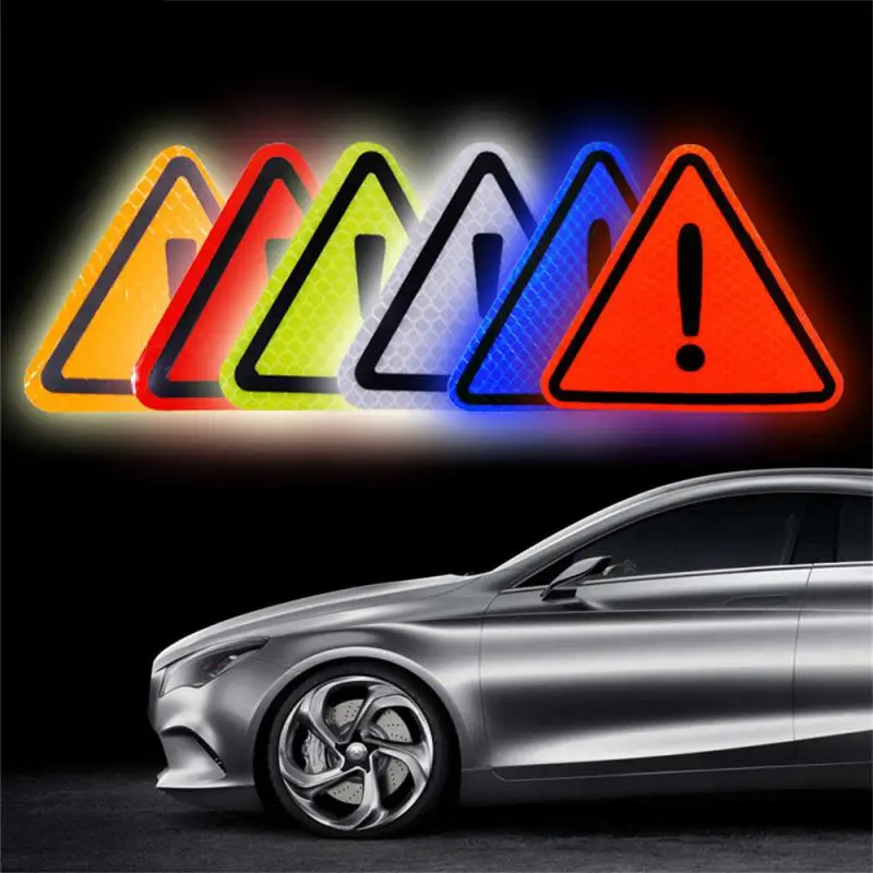 

Colorful Danger Sign Car Sticker High Strength Automotie Decoration Decal Car Supplies Car Warning Sticker Universal Triangle