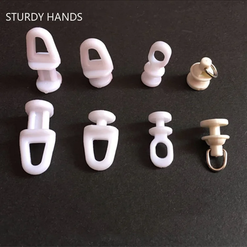 30Pcs/lot Curtain Rail Plastic Pulley Window White Hook Rollers Curtain Track Accessories Home Renovation Hardware Supplies