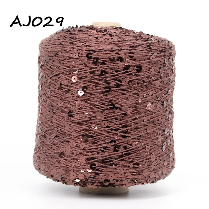 COOMAMUU Luxury Cotton Sequins Yarn пряжа 500G/Bobbin Hand Knitting Yarn 3MM+6MM Sequins accessories yarn 5