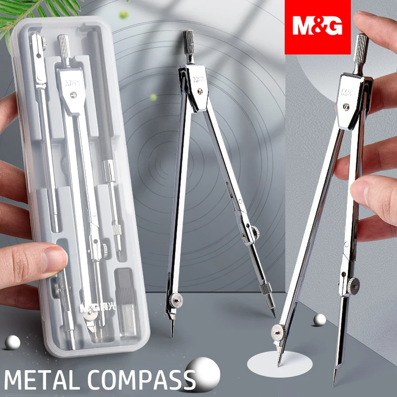 Drawing Compass M&G High Precision Professional Metal Set With Pencil Refills Lead School