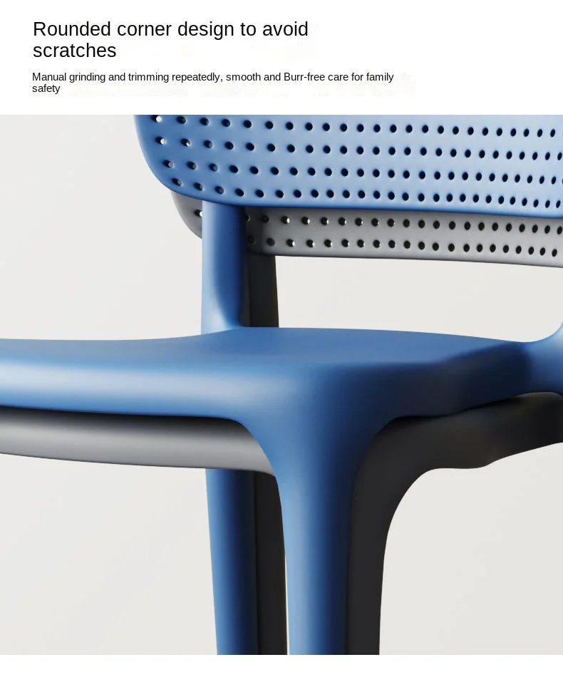 Description Picture 4 of itemIHOME Hollow Nordic Modern Minimalist Hot Selling Plastic Dining Chair Thickened Home Economic Makeup Stool Office Desk Chair