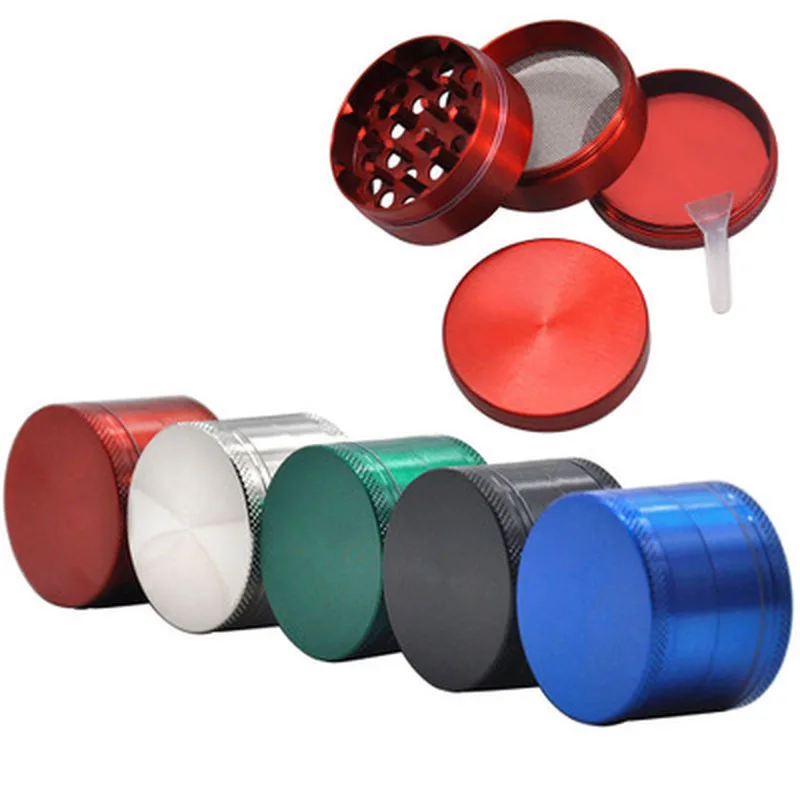 40mm 4 layers tobacco herbal grinder 5 colors crusher metal zinc alloy cutter mill lighting for spice Smoking 4