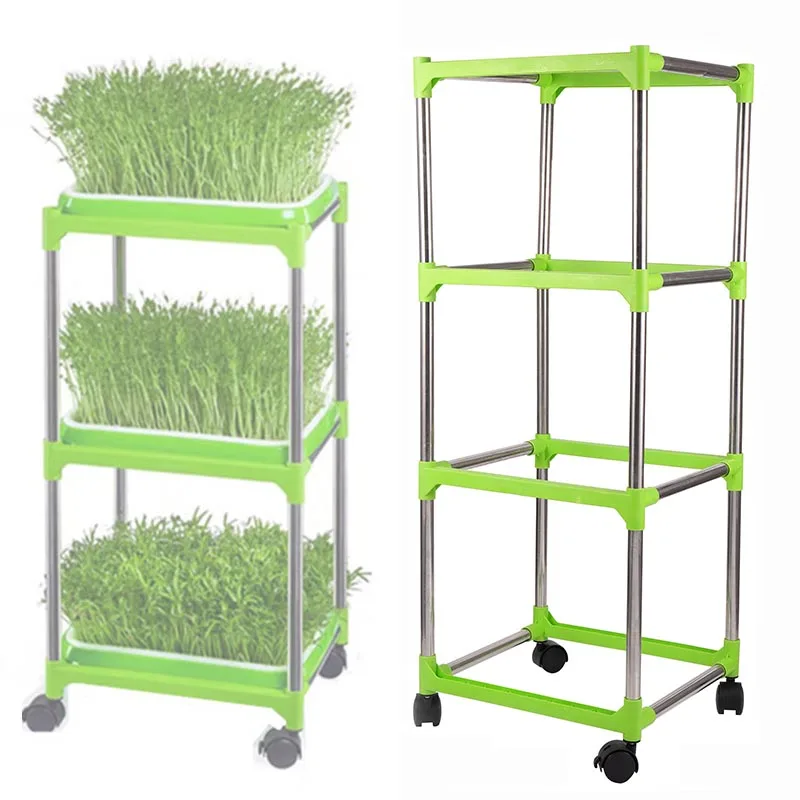 Bean Sprout Nursery Tray Shelf, Stainless Steel Seedling Germination Tray, Hydroponics Vegetable Planting Frame