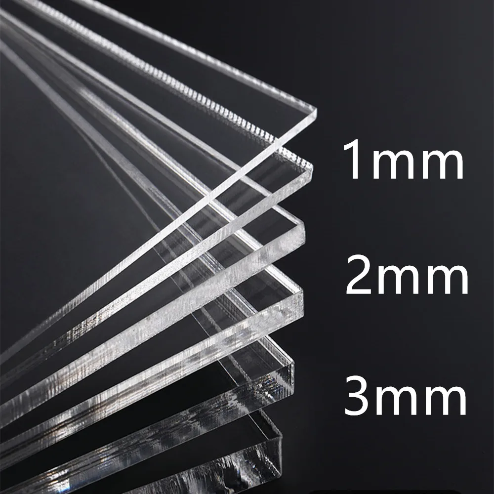 Acrylic Board 1/2/3Pcs 1/2/3mm Thickness Transparent Colorless Clear Acrylic Board Perspex Glass Plate Plastic Organic Sheet Methacrylat