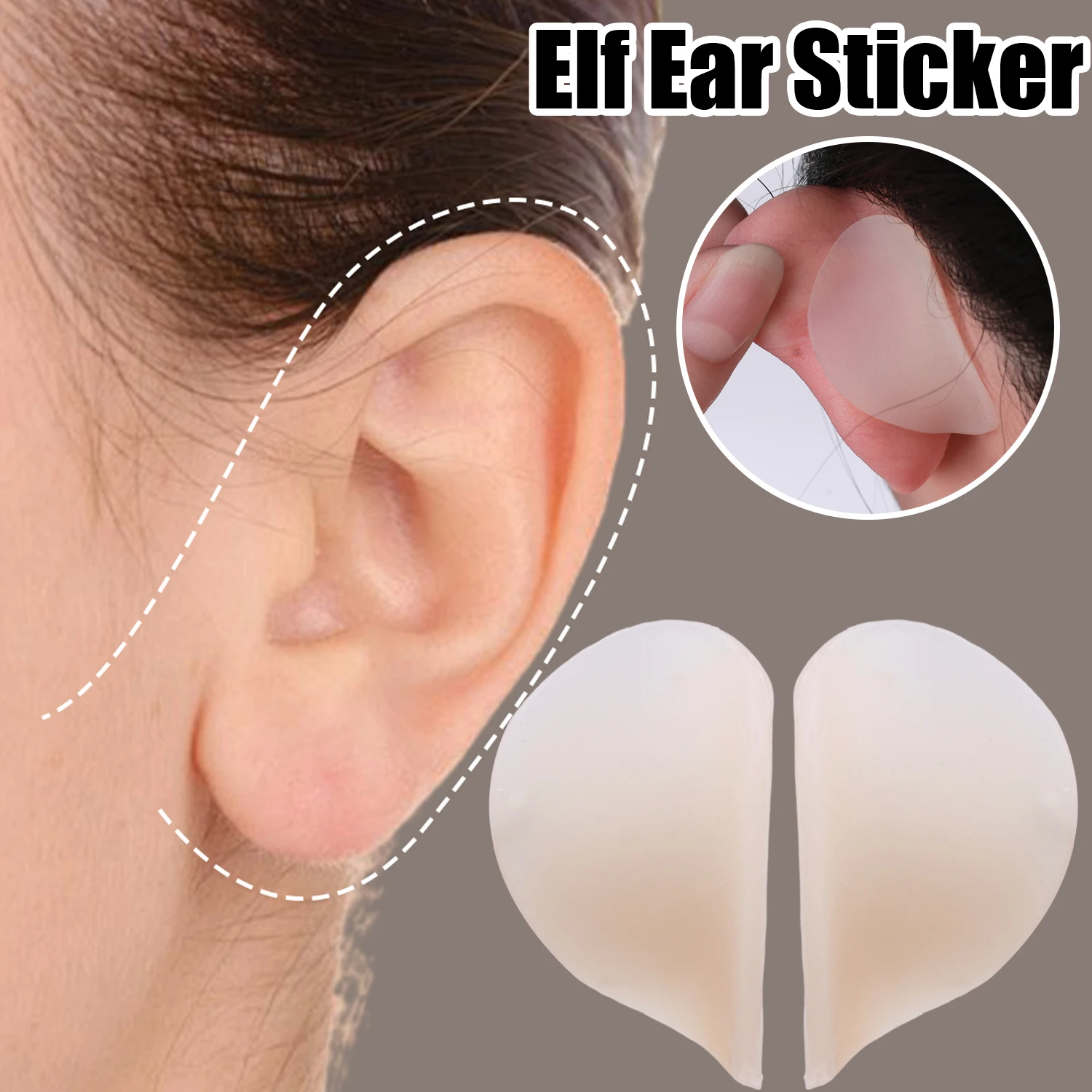 4D Keel Silicone Self-adhesive Elf Ear Stickers Reusable Invisible Ears Corrector Patches Instant Slimming Cosmetic Ear Sticker Makeup Tools Beauty Supplies Earlobe Support Tape