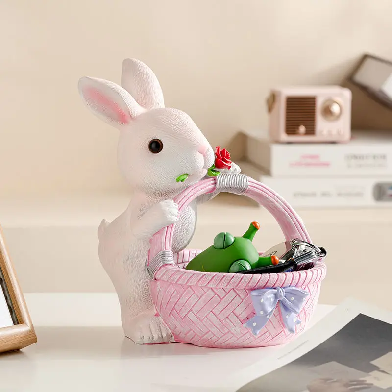 

Cream Style Cute Rabbit Decorations, Entrance Key, Home, Large Storage, Living Room, Desktop Decorations, Housewarming Gifts