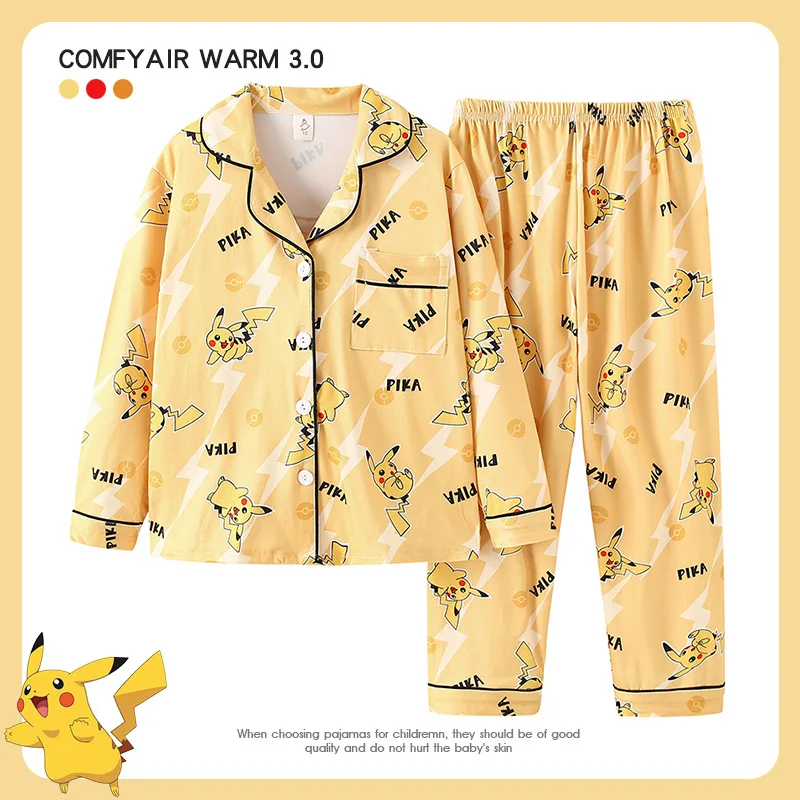 Spring and Autumn New Cardigans for Girls and Children Kids Girls Clothes Long Sleeved Imitation Cotton Pajamas for Boys Pajama 2