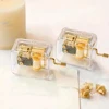 1PC Holiday Gift Gold-Plated Hand-Cranked Music Box Hand-Cranked Music Box Movement 1