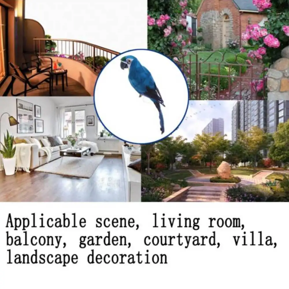 Garden Decoration Parrot Ornaments Animal Ornaments Parrot Garden Props Artificial Feather Bird Decoration 1 Piece 45CM Artificial Parrot Bird For Garden Outdoor