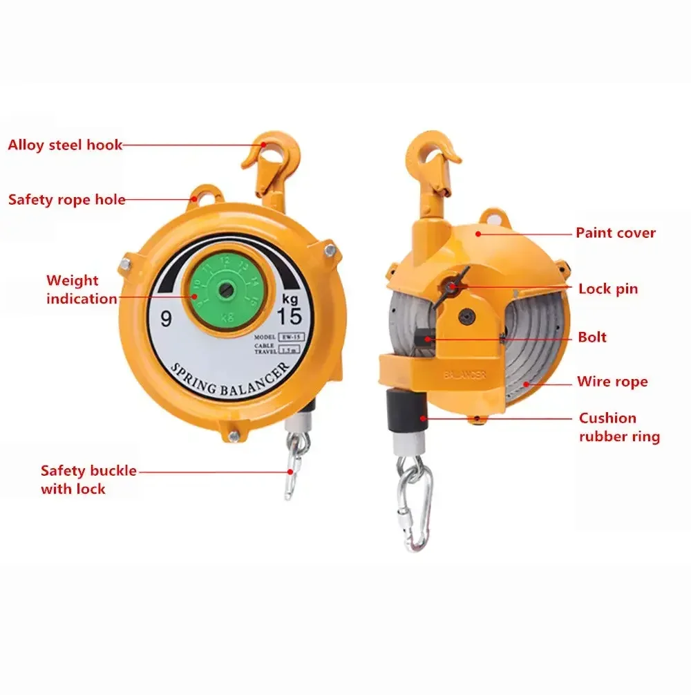 Retractable Spring Balancer Lifting Screwdriver Hanging Tool Balancing Lifting Jack about11lb-20lb (9-15KG) Tool Balancer Holder