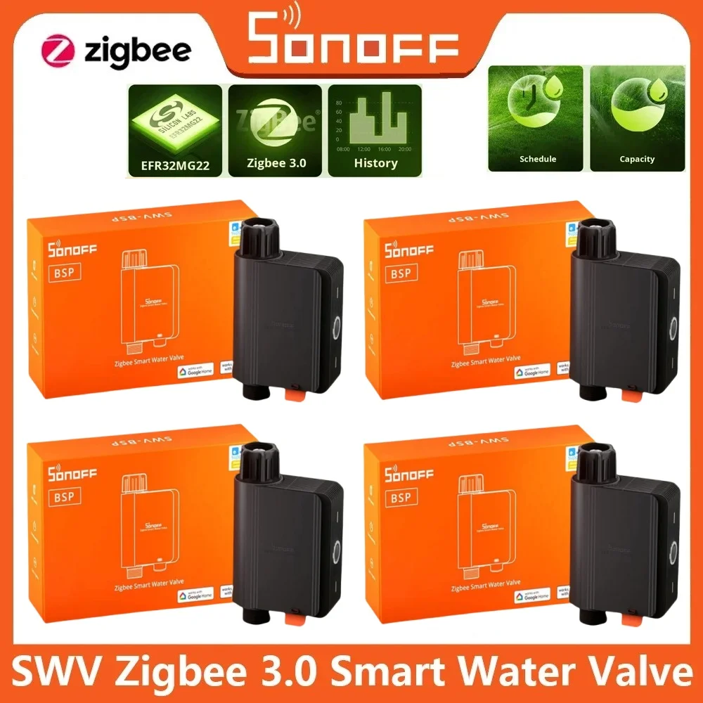 วาล์วน้ำ SONOFF SWV รุ่น SWV-BSP มาตรฐาน IP55 ระบบชลประทานอัตโนมัติ ติดตั้งง่าย ควบคุมระยะไกล ตั้งเวลาผ่าน Alexa และ Google 1