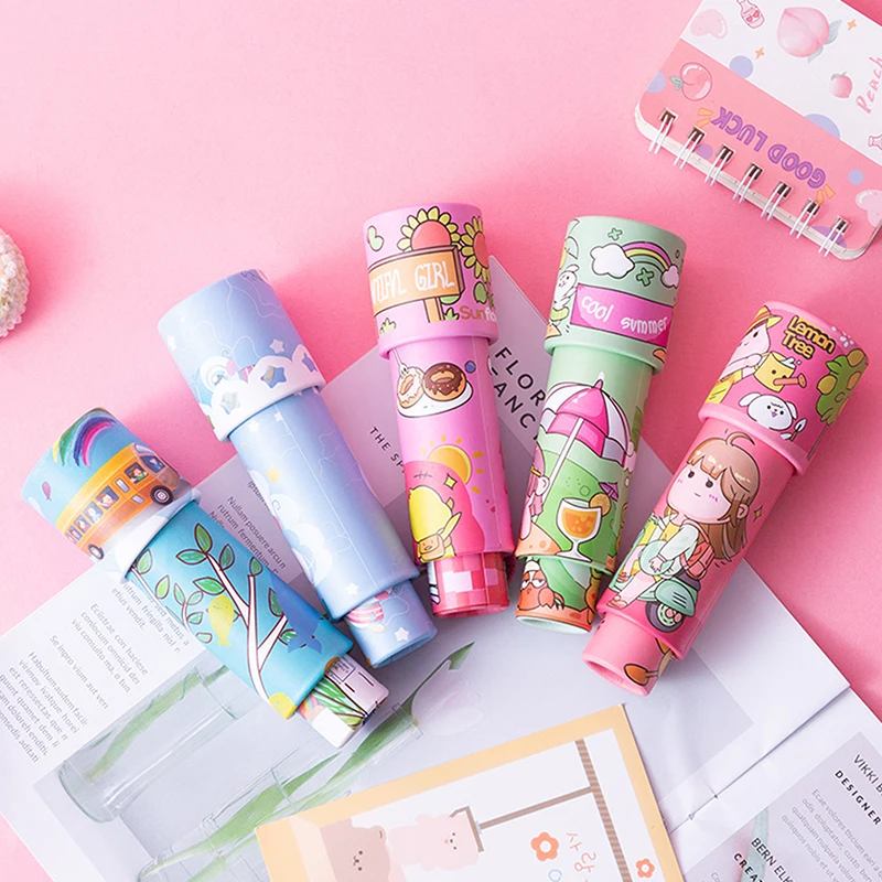 1Pc Random Cartoon Three-section Kaleidoscope Rotating Magical Kaleidoscope Science Experiment Toy Classic Kid Gift