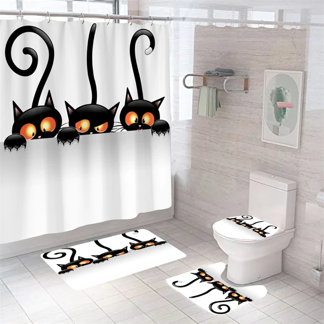 Funny Cat Shower Curtains Bathroom Curtain With Hooks Decor Waterproof Dog  3d Bath 180*180cm Creative Personality Shower Curtain - AliExpress