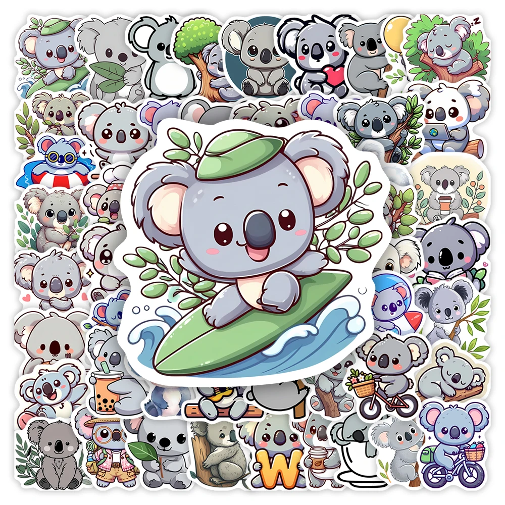Whimsical Koala Stickers – Waterproof Decorative Set for Scrapbooks, Laptops, and More