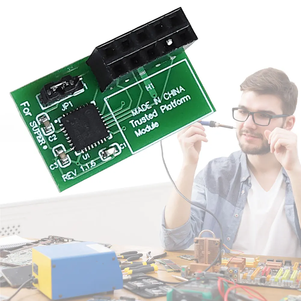 SPI TPM 2.0 수평 트러스트 플랫폼 모듈, SuperMicro AOM 9670H 보호 모듈, 10 핀 트러스트 플랫폼