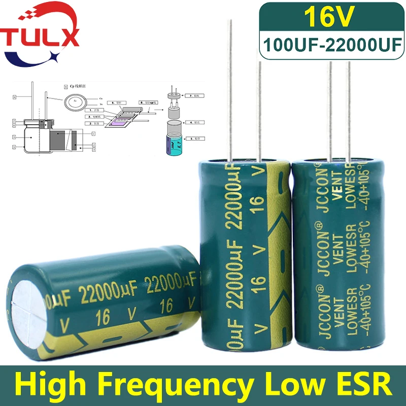 

50-5Pcs 16V Capacitor 22000UF 10000UF 4700UF 3300UF 2200UF 1500UF 1200UF 1000UF 680UF 470UF 330UF 220UF Electrolytic Capacitor