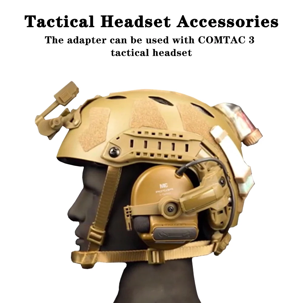 Tactical Helmet Mount ARC/Wendy Fast Helmet Rail Adapter 360&deg; Rotation Headphone Holder Fit OPS Core ARC and Team Wendy Rail