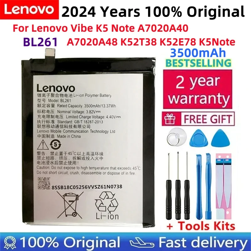 

3500mAh BL261 Replacement Battery For Lenovo Vibe K5 Note Lemon A7020a40 A7020a48 K52t38 K52e78 Mobile Phone Battery