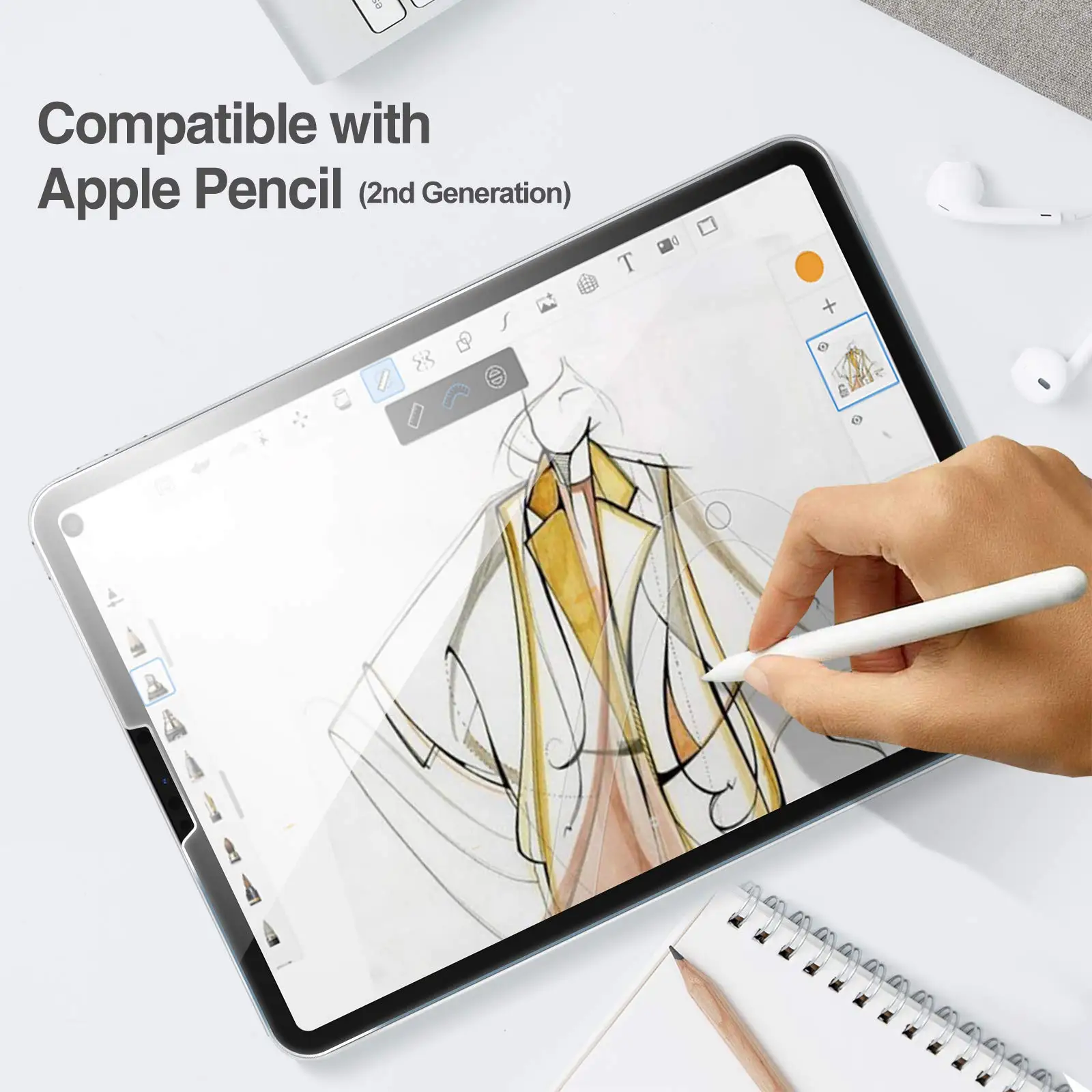 Screen Protector For Apple iPad Air Pro 11 2024 9.7 10.2 10.5 10.9 2th 3th 4th 5th 6th 9th 10th Generation Tempered Glass Film 5
