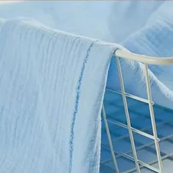 Elegant Double Layer Gauze Cotton Fabric for Table Runners and Decor (Sky blue)