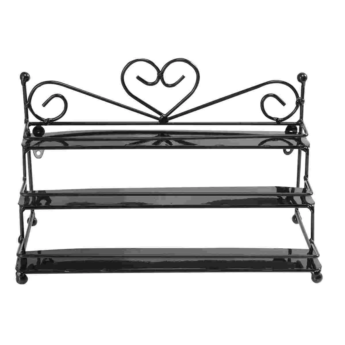 

Metal Nail Polish Organizer Holder Table Nail Posh Dispaly Organizing Rack (Black)