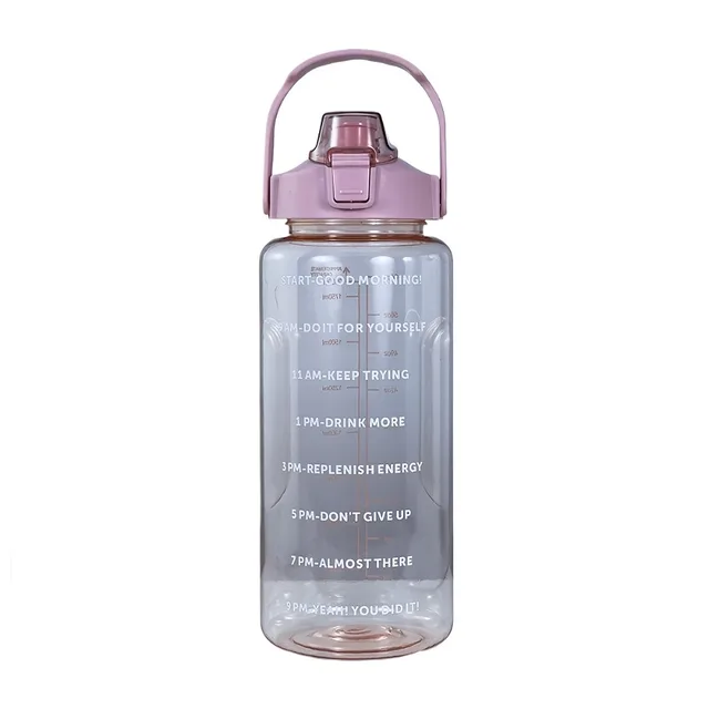 2L Portable Water Bottle Large Capacity Plastic Straw Water Cup Beverage Bottle,Outdoor Portable Sports Water Cup 6