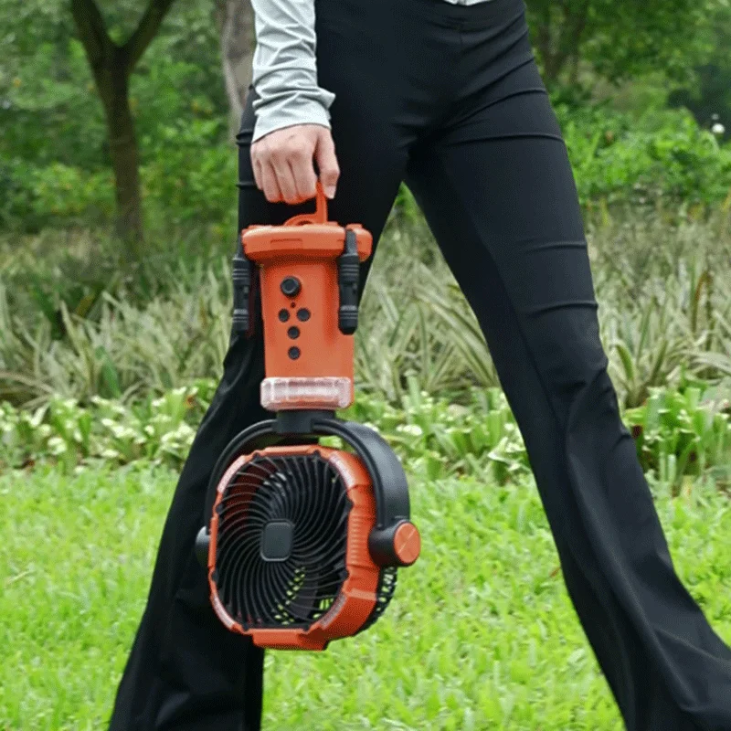 충전식 탁상용 휴대용 서큘레이터, 무선 천장 전기 선풍기, 보조배터리 LED 조명, 캠핑 선풍기, 20000mAh