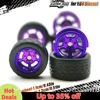 1/64 Model Car Electroplate Wheels with Detachable Tires Five Spoke Refitting Parts for Hot Wheels Matchbox D:11mm+13mm 1 Set 6
